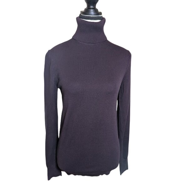 GAP Sweaters - GAP Ribbed Cotton-Blend Turtleneck Sweater Women’s Size S – Eggplant Purple